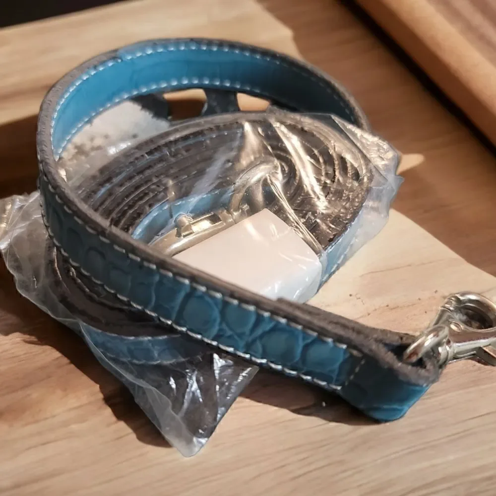 Purse Replacement Crossbody Strap Blue Croc Embossed - Picture 1 of 3